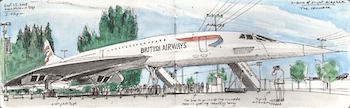 Drawing of Concorde by Gabi Campanario