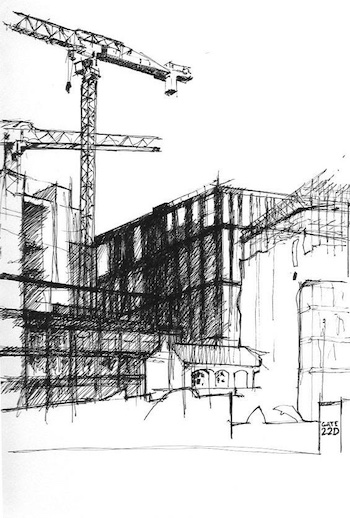 Drawing of Granary Square,London 2016