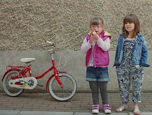 bike and two girls