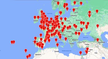 Map of European chapters