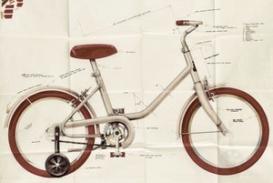 Original drawing girl's bicycle