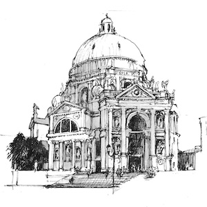 Drawing of Santa Maria Della Salute